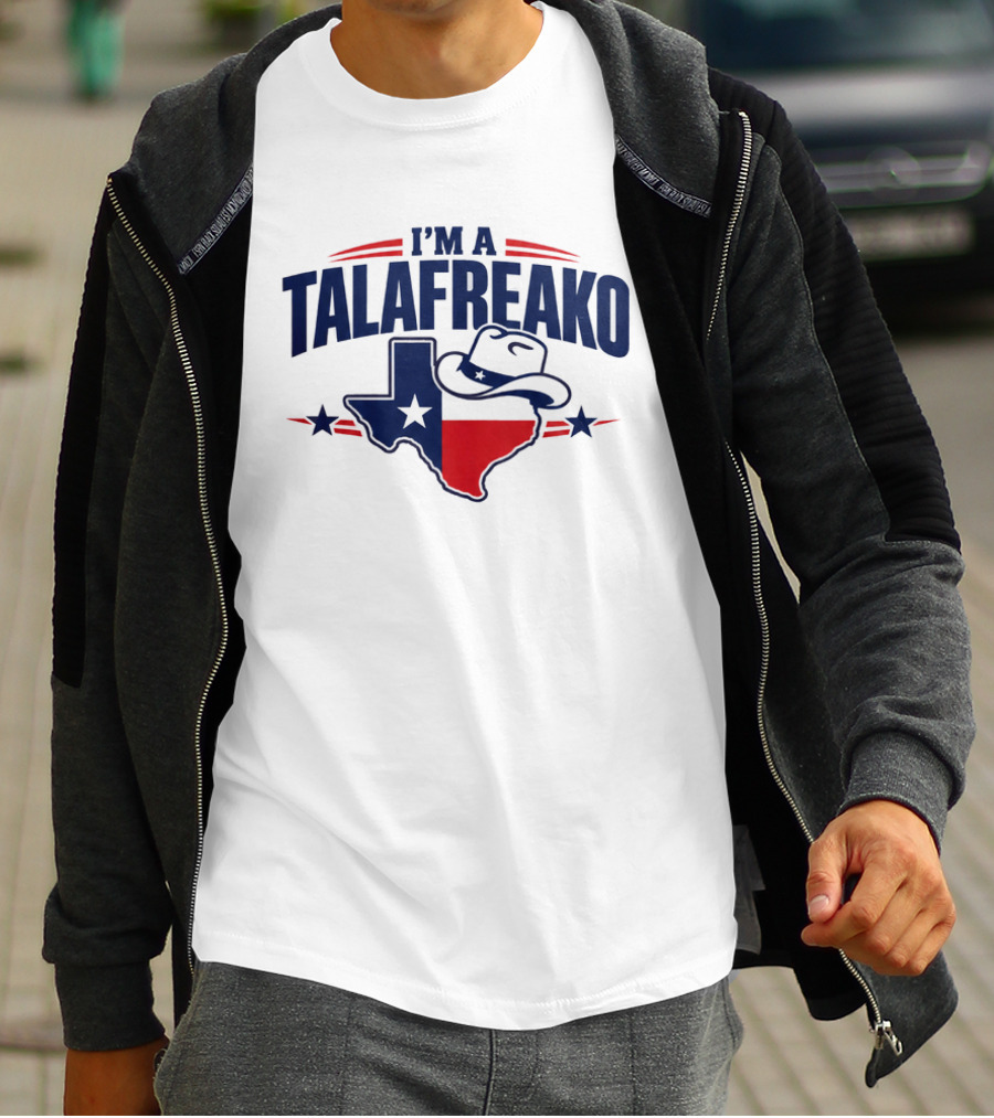 I'm A Talafreako Texas State Outline Cowboy Hat T-Shirt