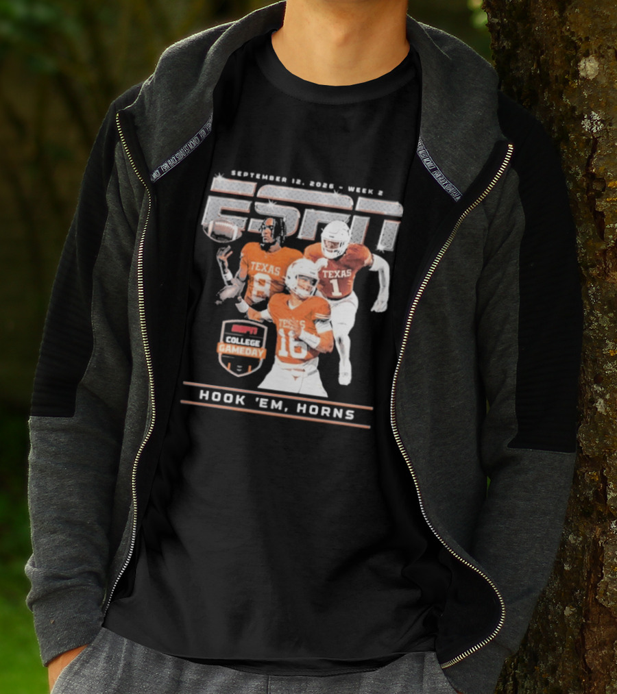 September 12 2026 ESPN College Gameday Texas Longhorns Hook 'Em Horns T-Shirt