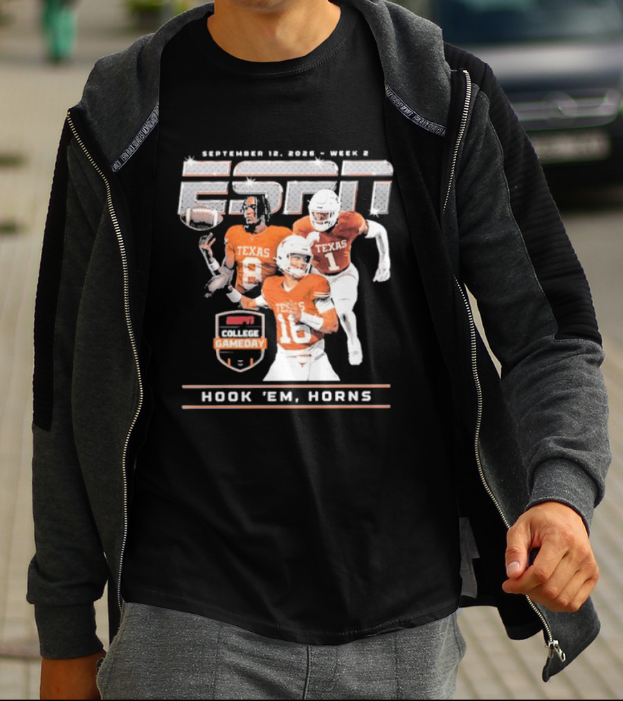 September 12 2026 ESPN College Gameday Texas Longhorns Hook 'Em Horns T-Shirt