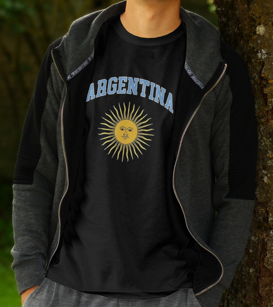 Argentina Sun Symbol Vintage Style Menswear T-Shirt