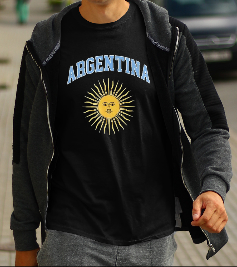 Argentina Sun Symbol Vintage Style Menswear T-Shirt