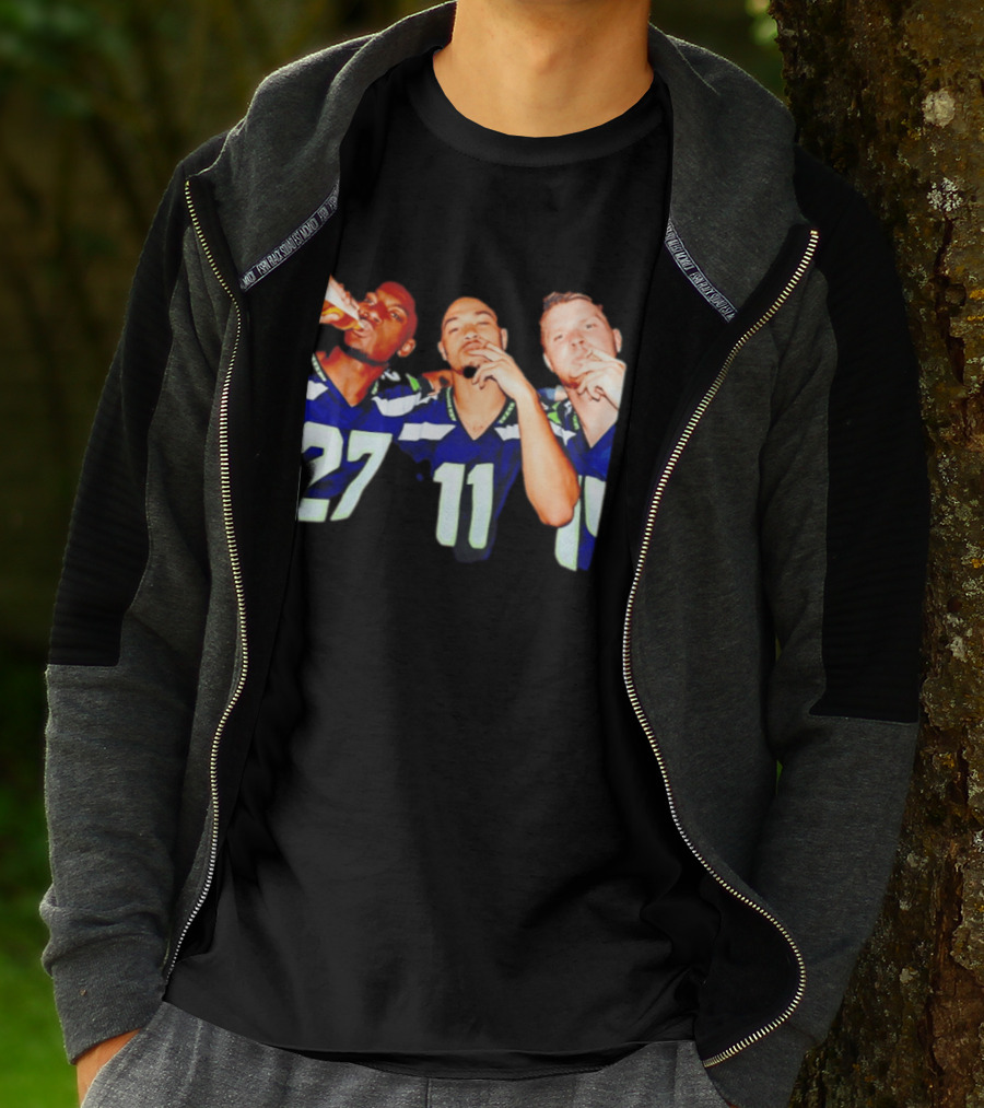 Avery Smith Jaxon Smith Njigba Sam Darnold Seattle Seahawks Smoking Image T-Shirt