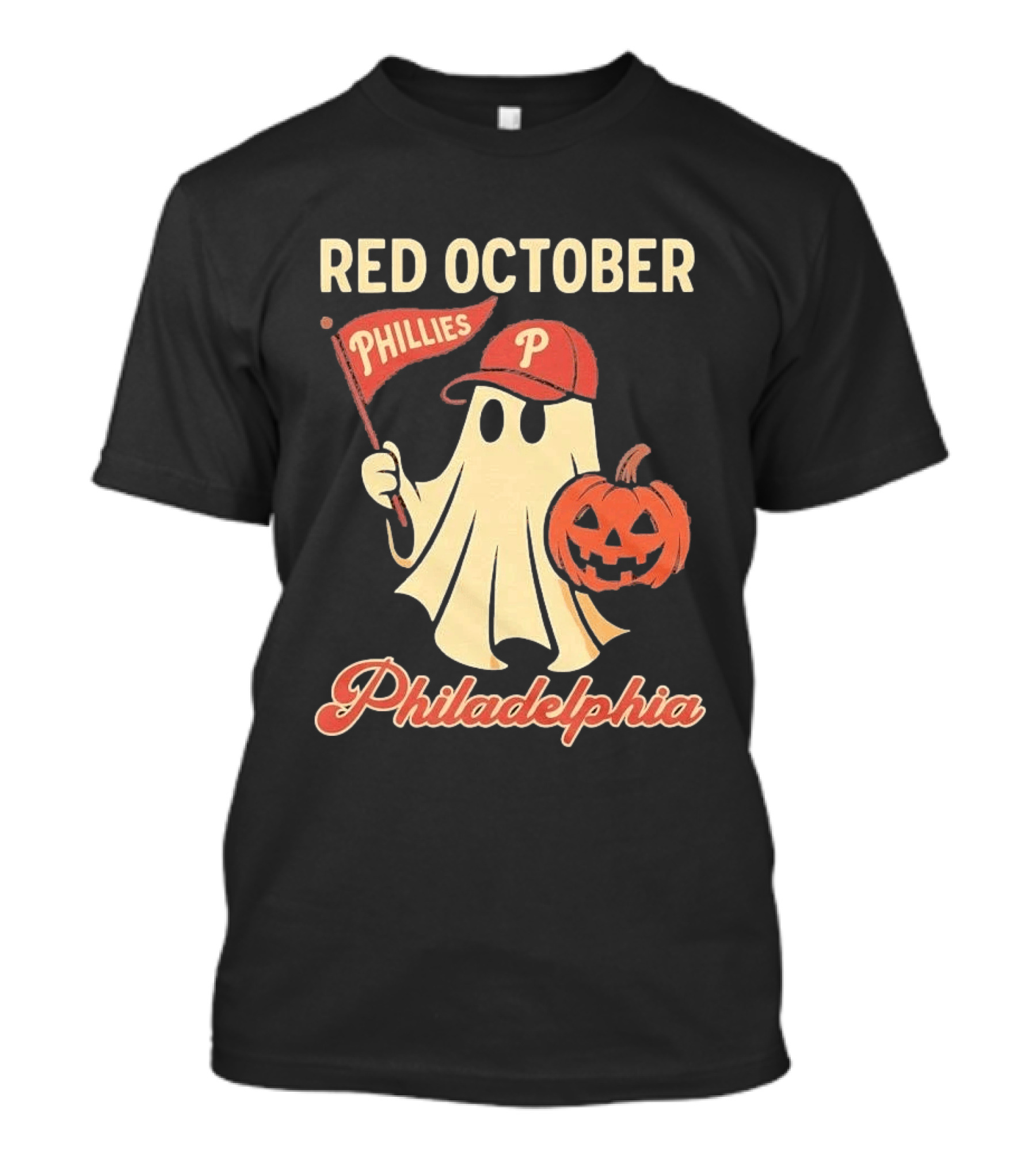 Red October Phillies Ghost Pumpkin Philadelphia T-Shirt