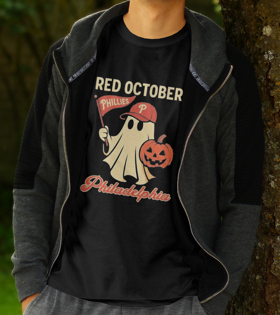 Red October Phillies Ghost Pumpkin Philadelphia T-Shirt