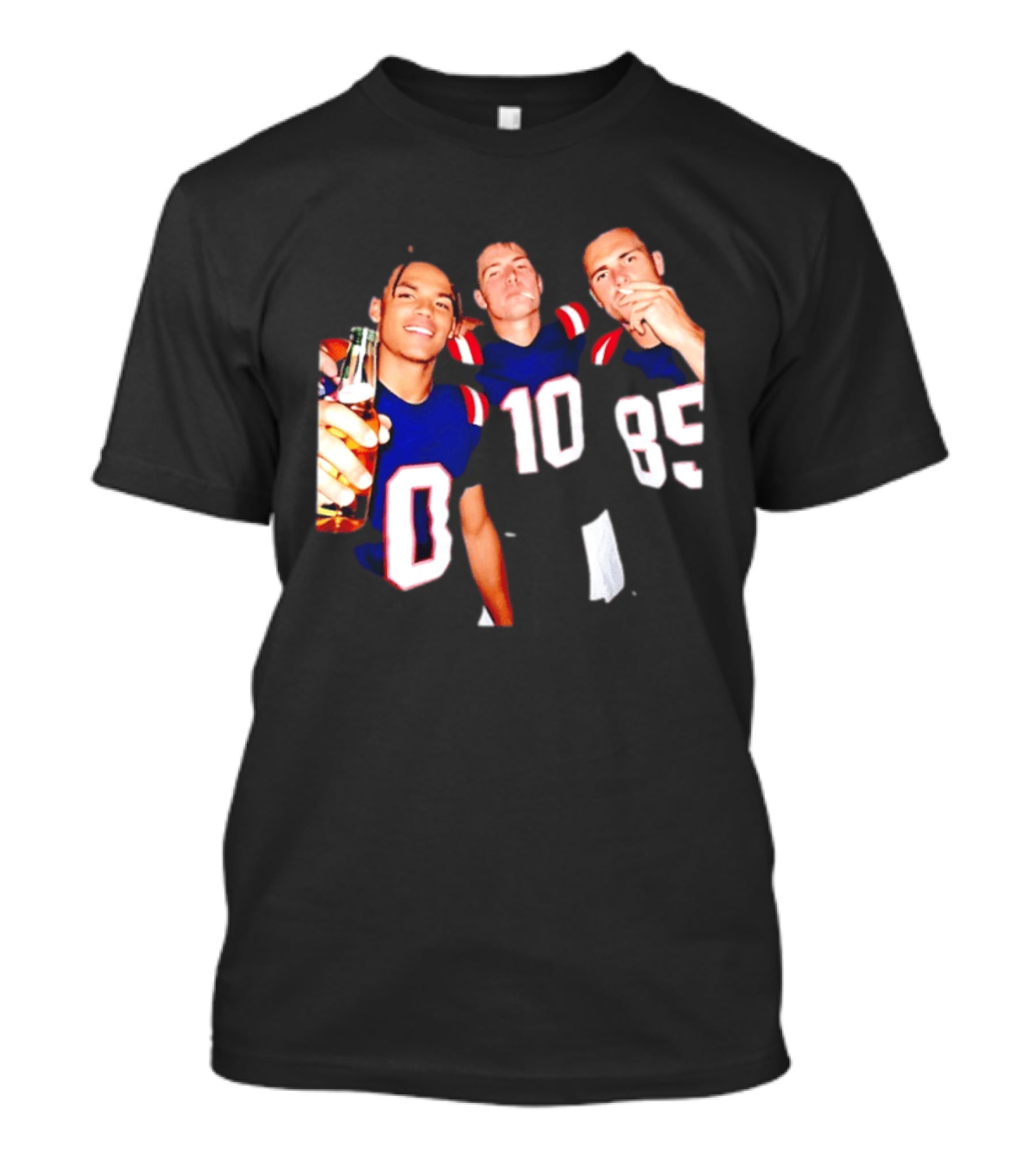 New England Patriots Christian Gonzalez Drake Maye Hunter Henry Cheering With Beer T-Shirt