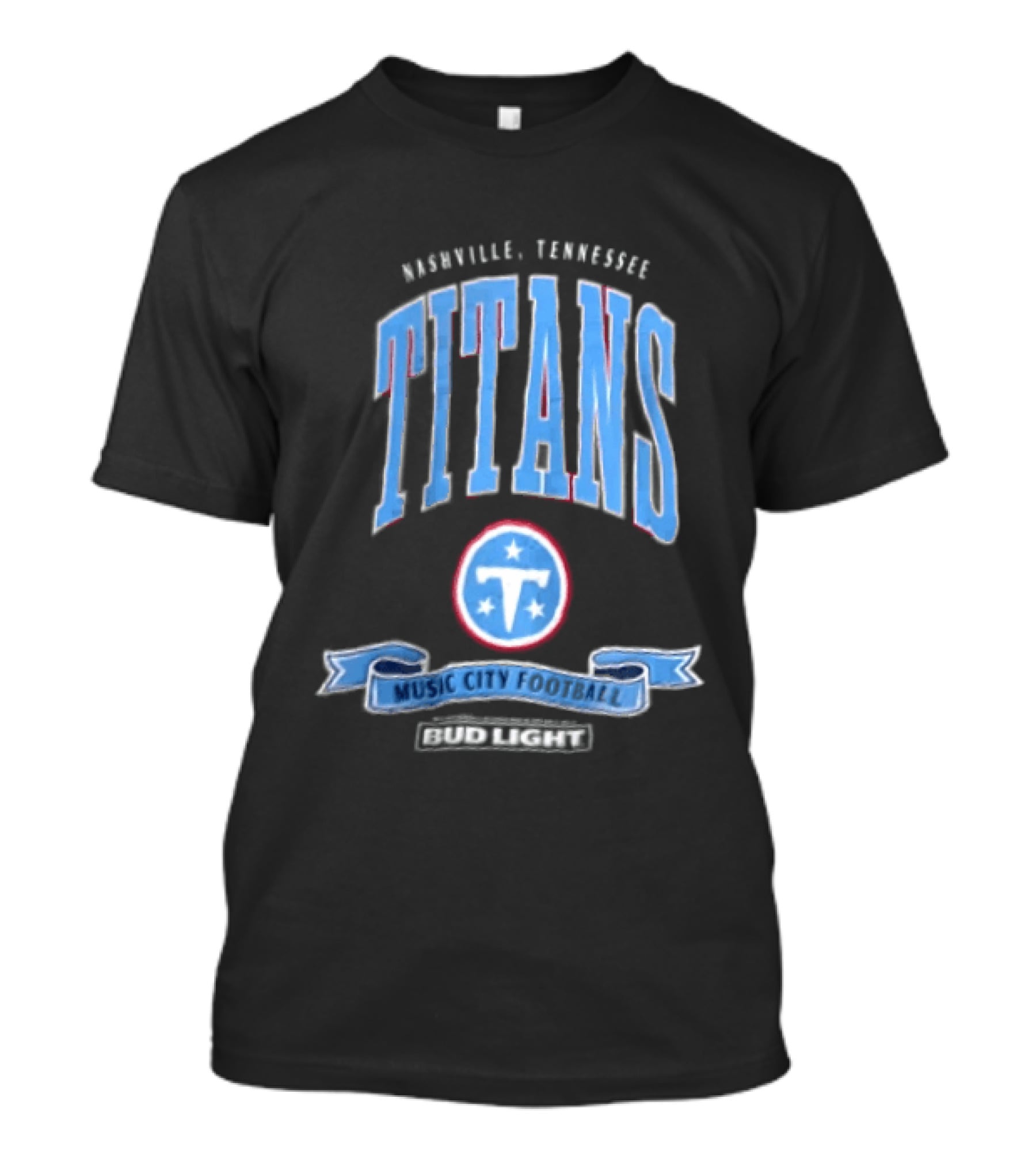 Nashville Tennessee Titans Music City Football Bud Light T-Shirt