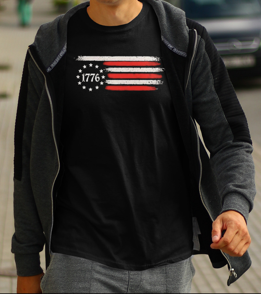 Imagine A Country So Great Even The People 1776 USA Flag Stars Stripes T-Shirt