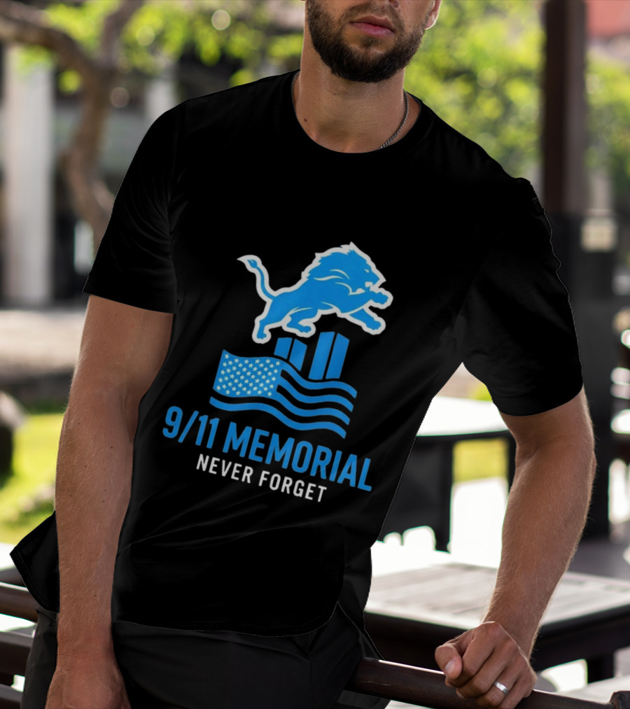 Detroit Lions 9/11 Memorial Never Forget 2026 T-Shirt