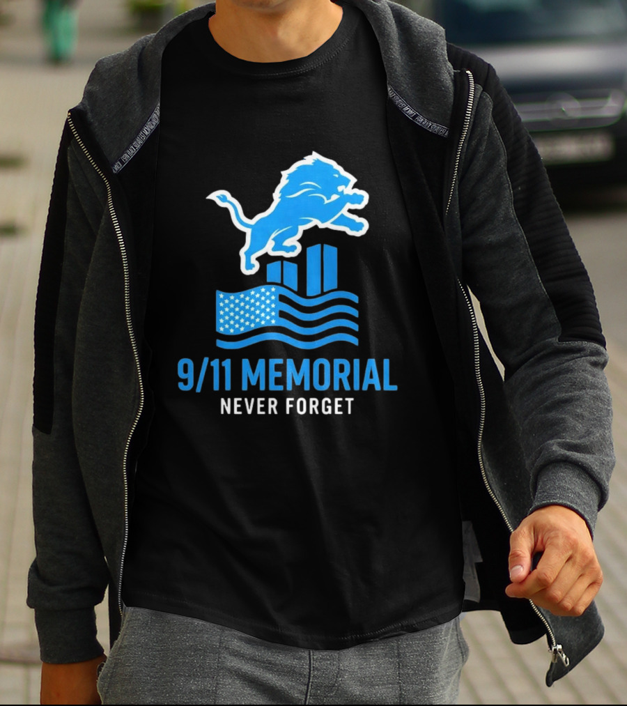 Detroit Lions 9/11 Memorial Never Forget 2026 T-Shirt