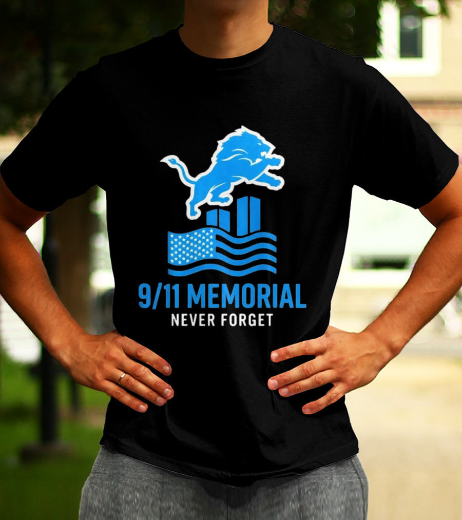 Detroit Lions 9/11 Memorial Never Forget 2026 T-Shirt