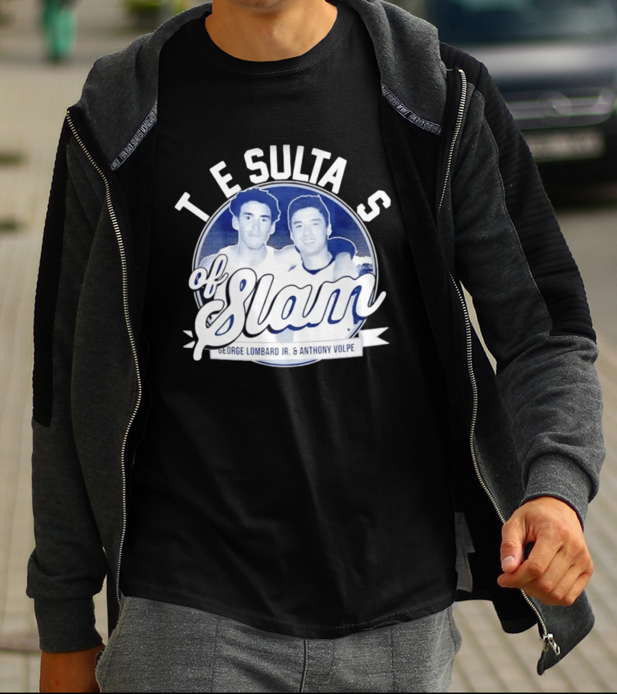 New York Yankees The Sultans Of Slam George Lombard Jr. Anthony Volpe T-Shirt