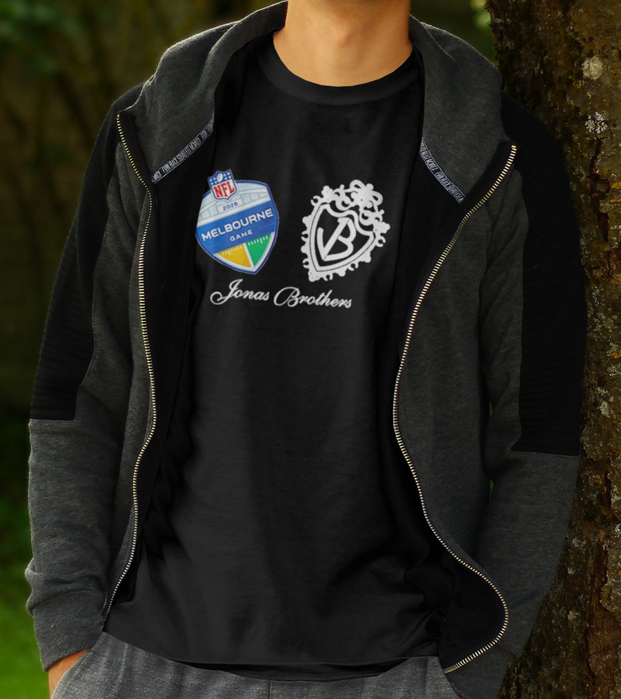 NFL 2026 Melbourne Game Jonas Brothers VB Crest T-Shirt