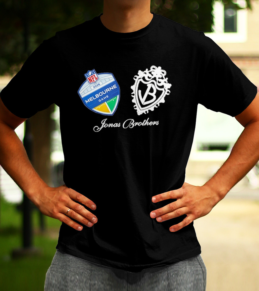 NFL 2026 Melbourne Game Jonas Brothers VB Crest T-Shirt