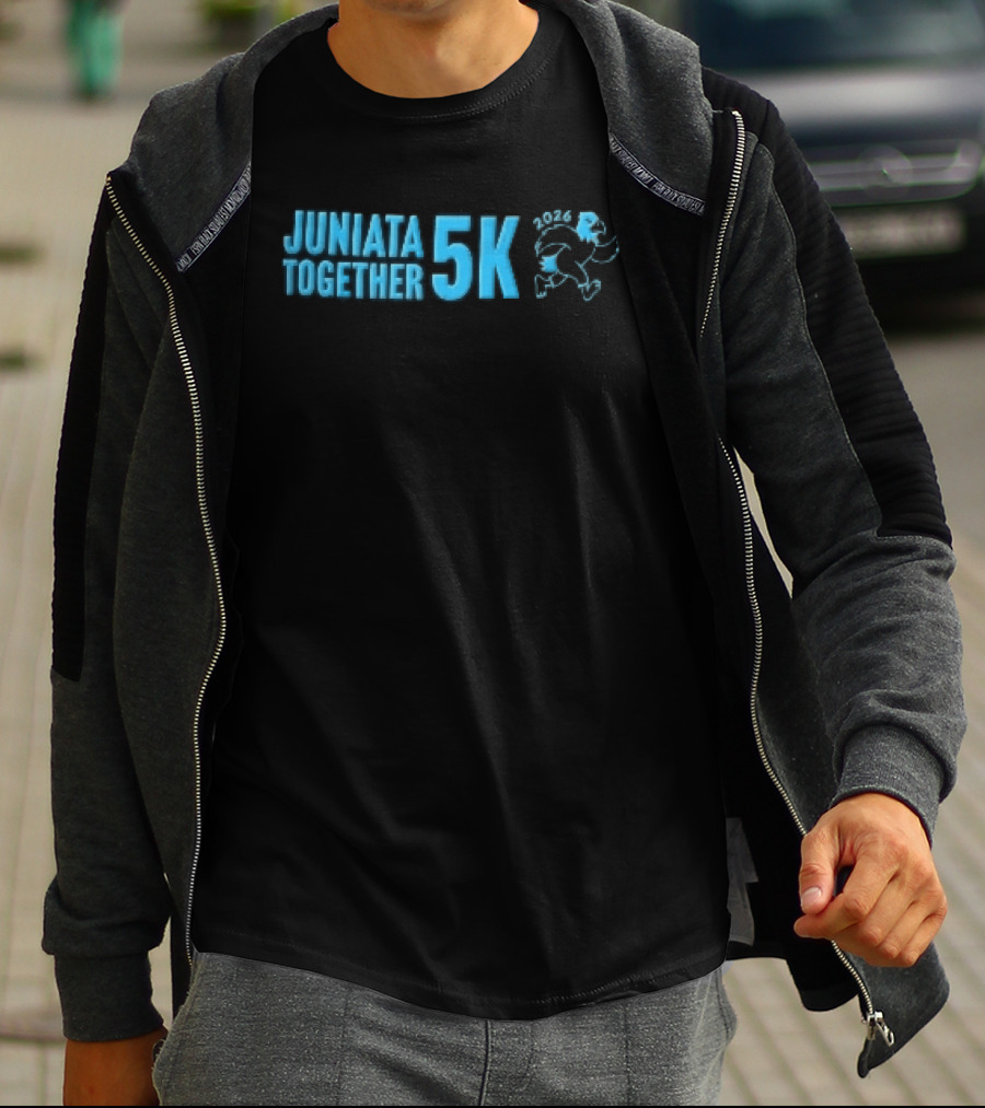 Juniata Together 5k 2026 Cartoon Running Eagle T-Shirt