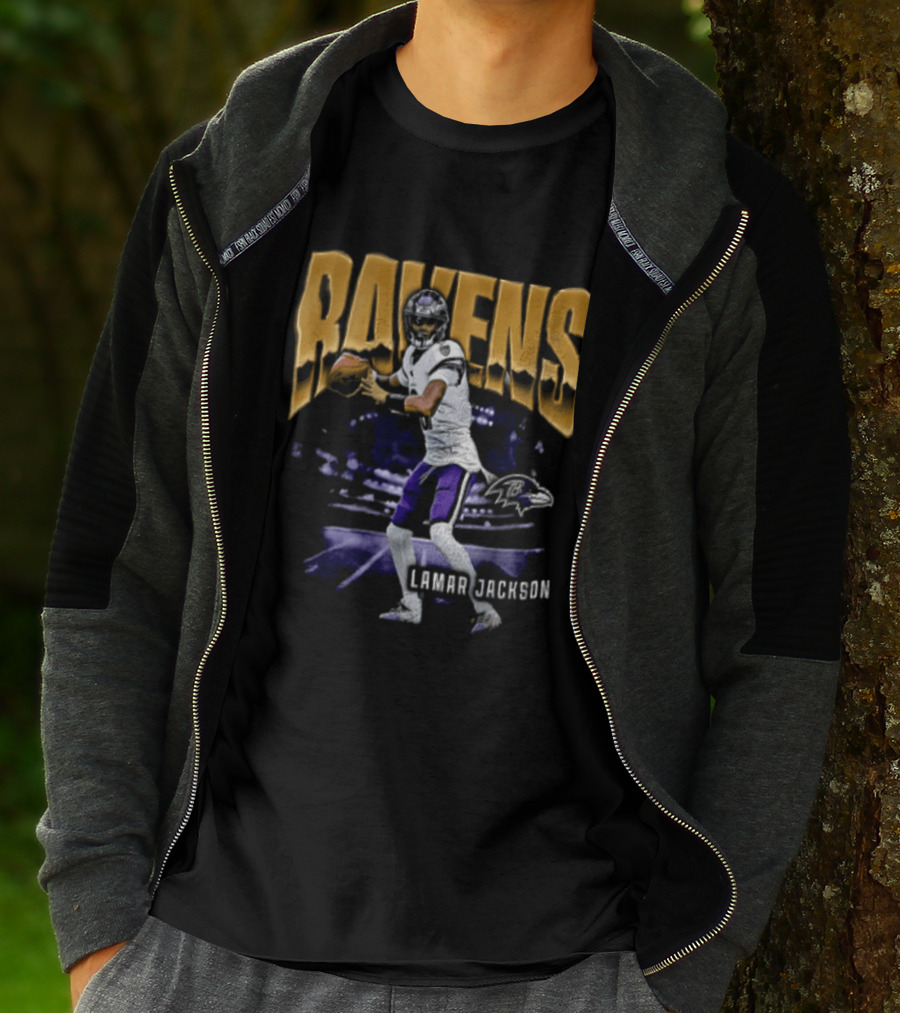 Ravens Lamar Jackson Football Iconic Quarterback T-Shirt