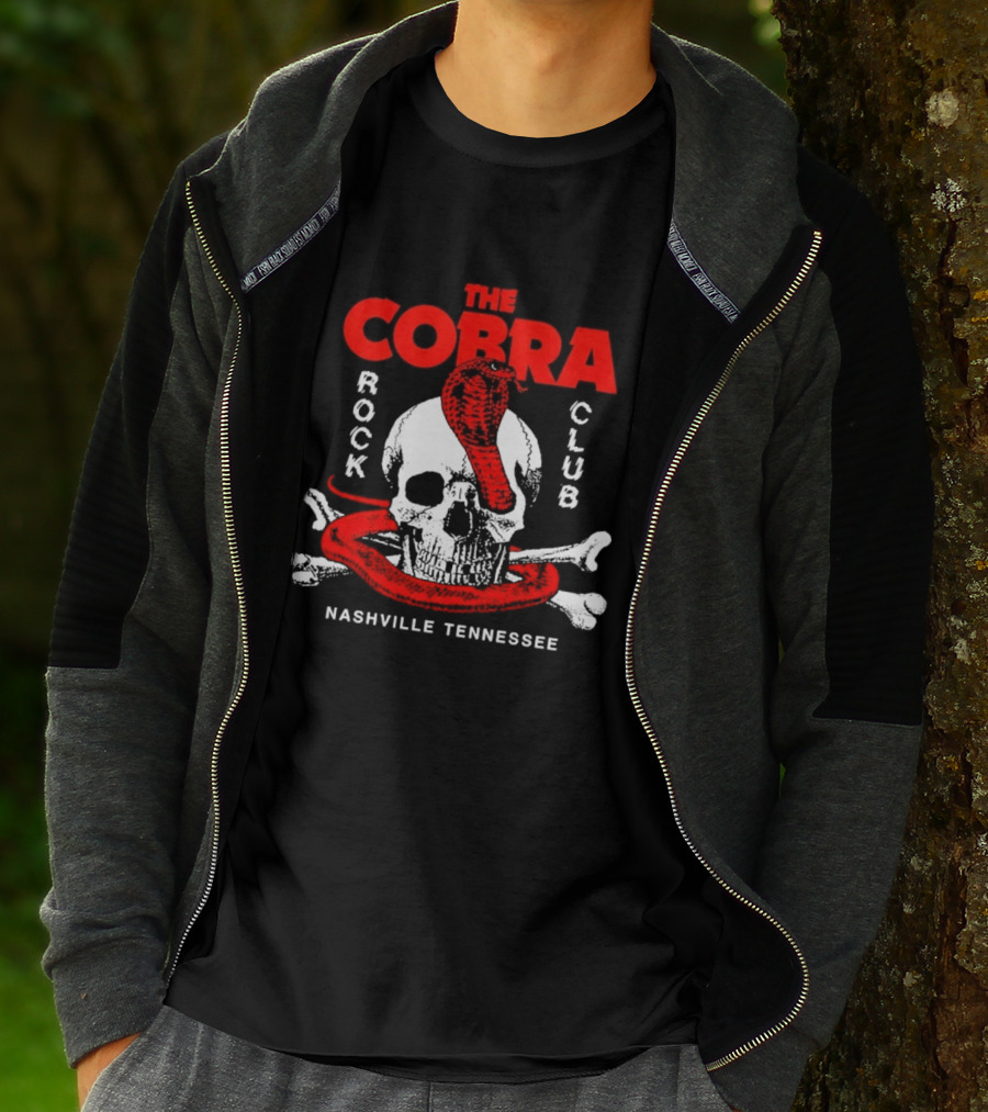 The Cobra Rock Club Skull And Snake Nashville Tennessee T-Shirt