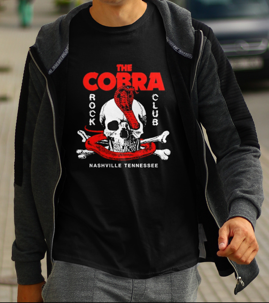 The Cobra Rock Club Skull And Snake Nashville Tennessee T-Shirt