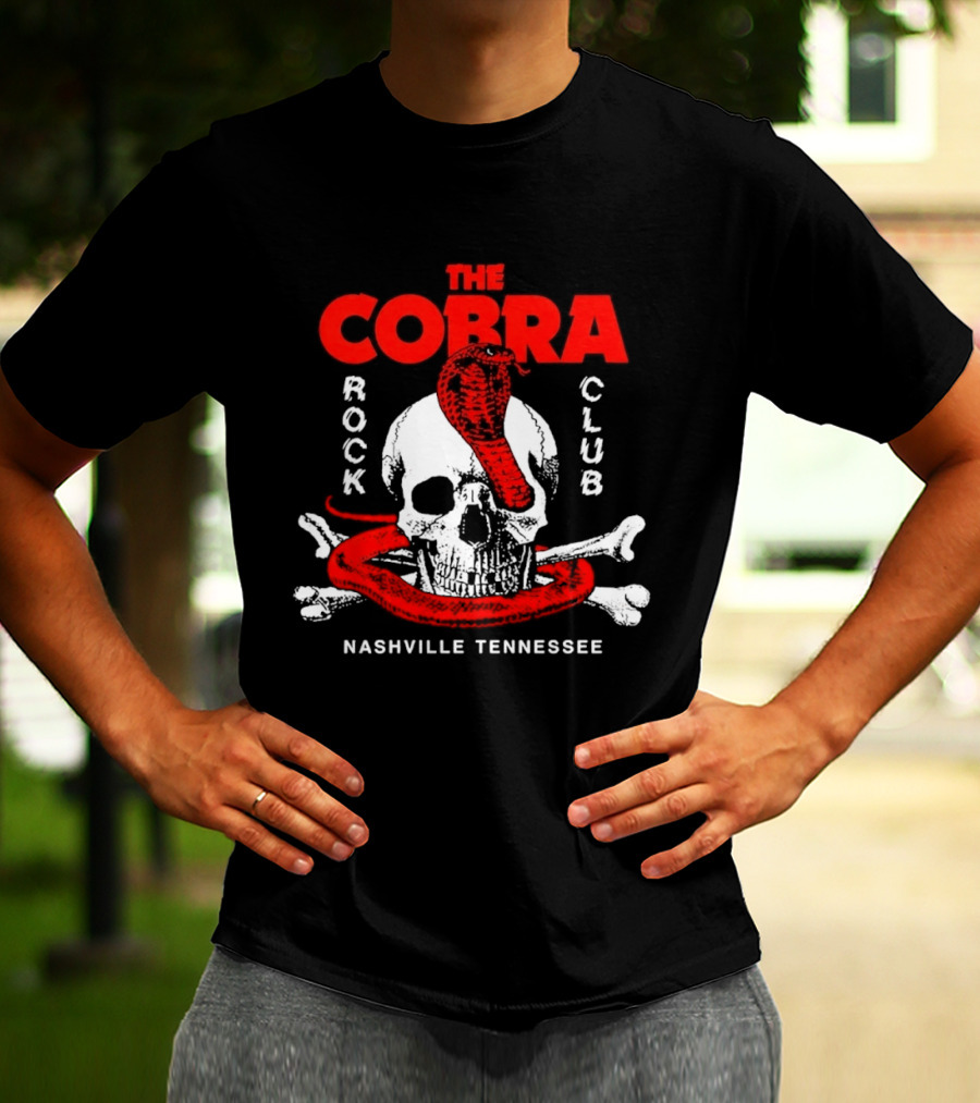 The Cobra Rock Club Skull And Snake Nashville Tennessee T-Shirt