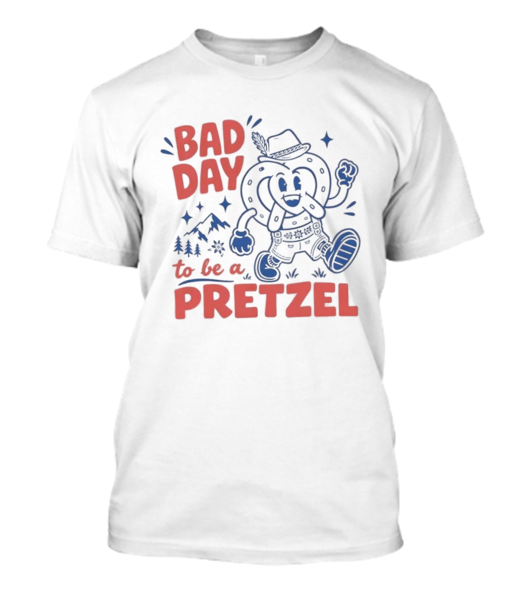 Bad Day To Be A Pretzel Cartoon Character Adventure T-Shirt