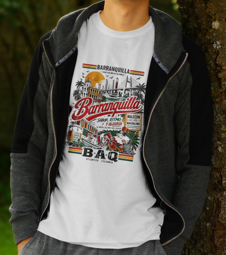 Barranquilla Colombia BAQ Sabor Ritmo Alegria Malecon Atlantico Explora T-Shirt