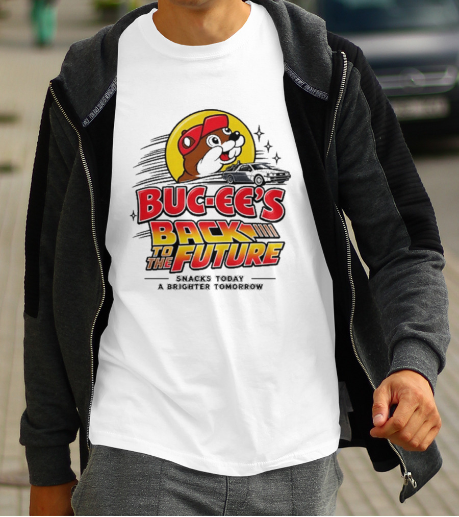 Buc Ee's Back To The Future DeLorean Snacks Today Brighter Tomorrow T-Shirt