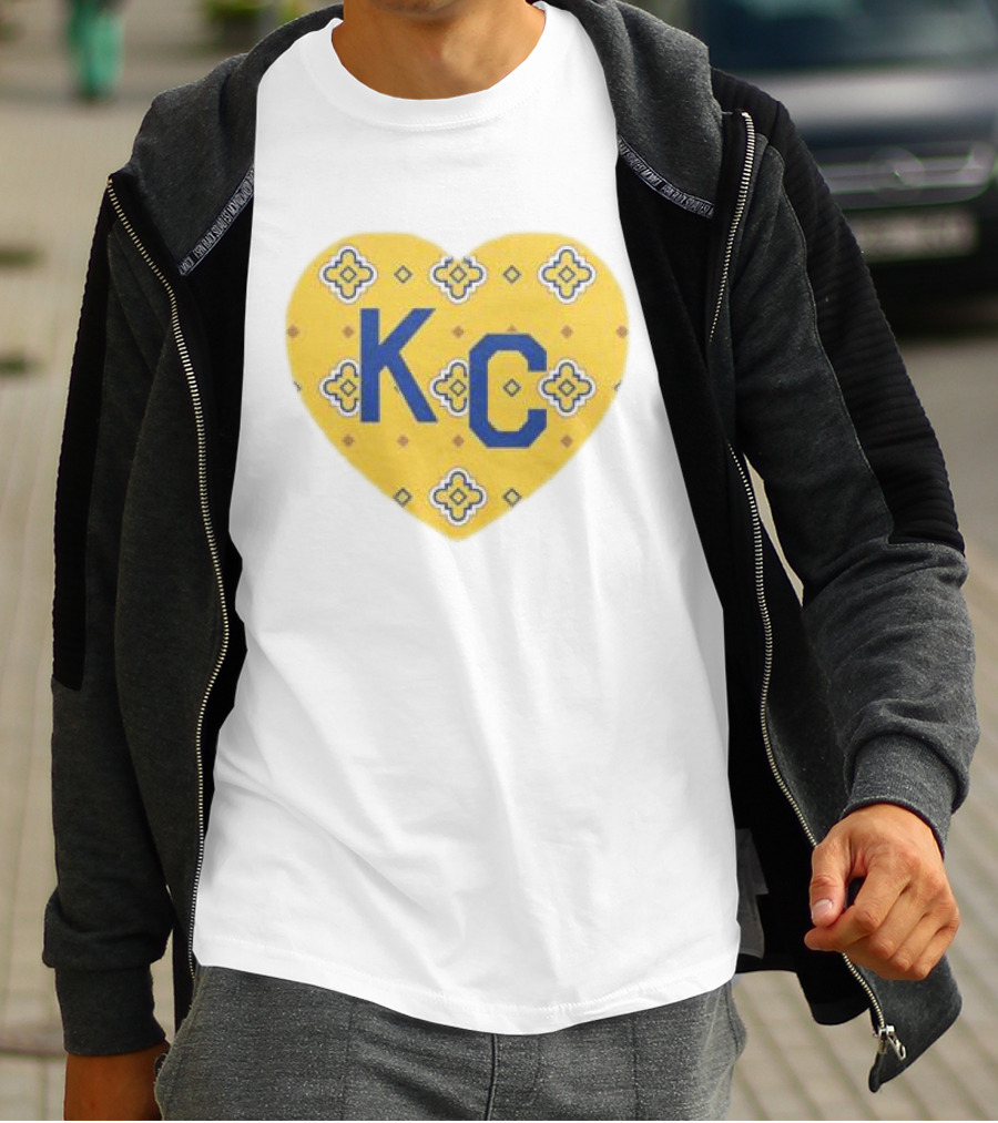 Charlie Hustle KC Heart Plaza Fair Mosaic White T-Shirt