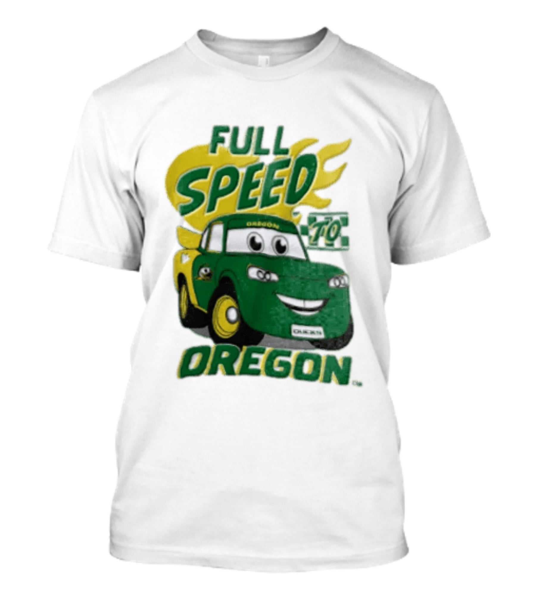 Full Speed Oregon Ducks Car Toon Sporting Team Spirit T-Shirt