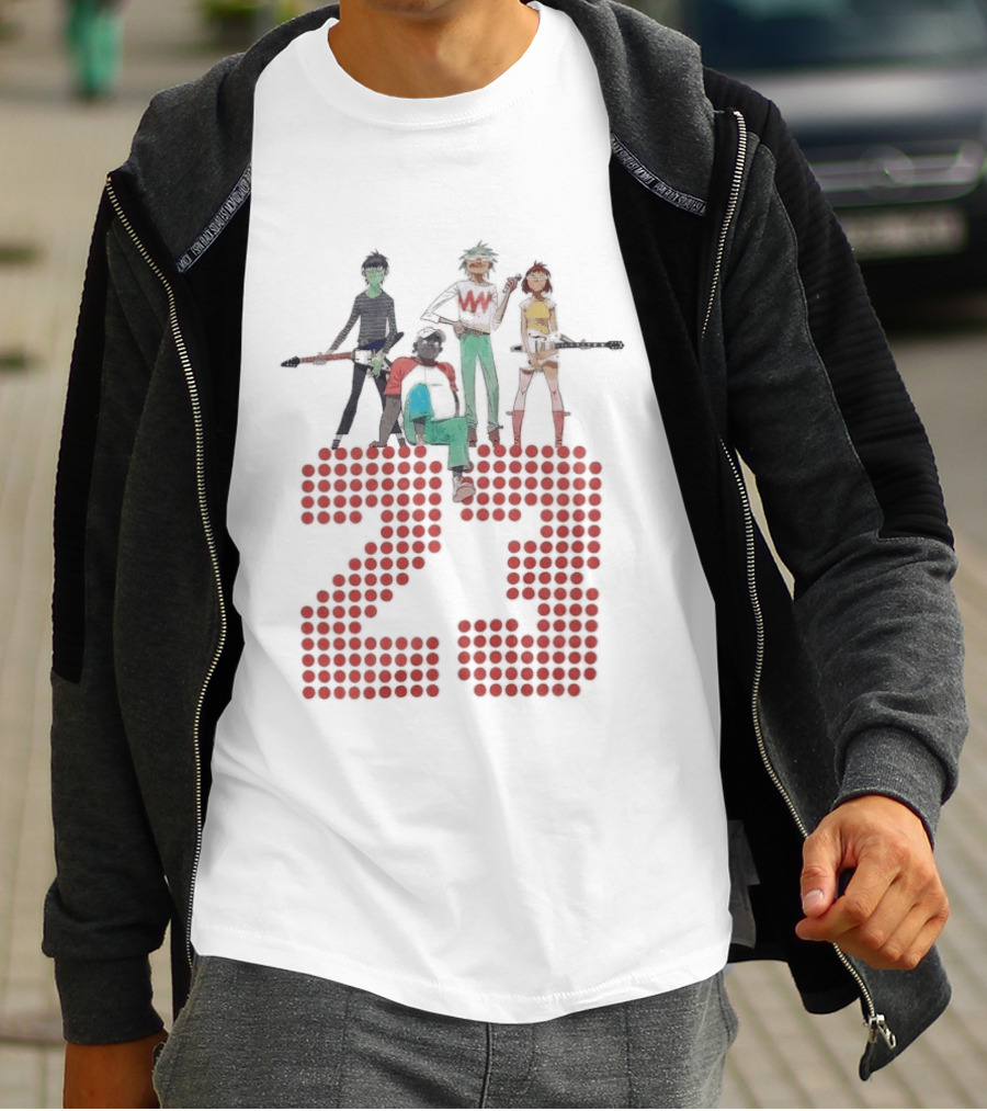 Hot Topic Gorillaz Band 23 Group Red Dots T-Shirt