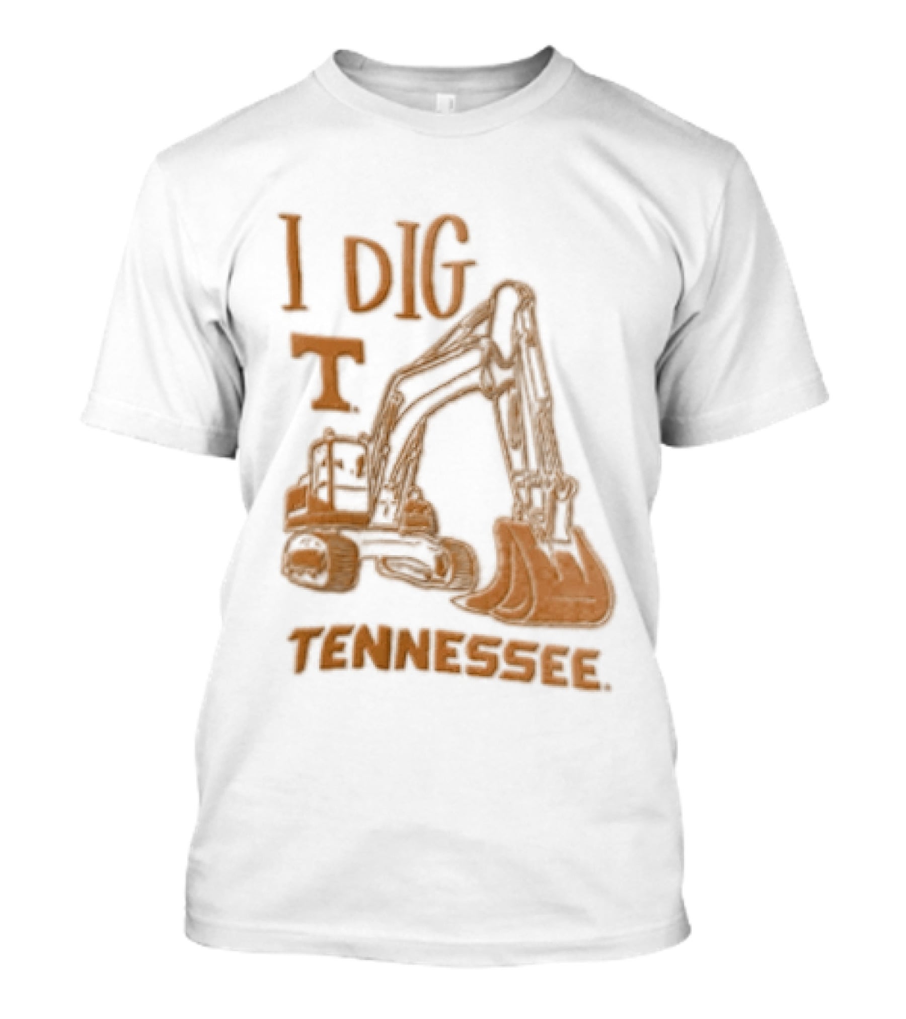 I Dig Tennessee Excavator Orange Text Construction Equipment T-Shirt