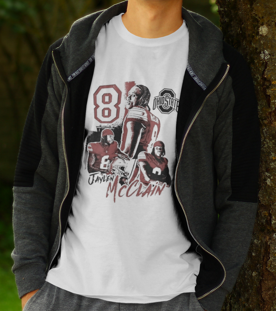 Ohio State Buckeyes Jaylen McClain No 8 Football Player T-Shirt