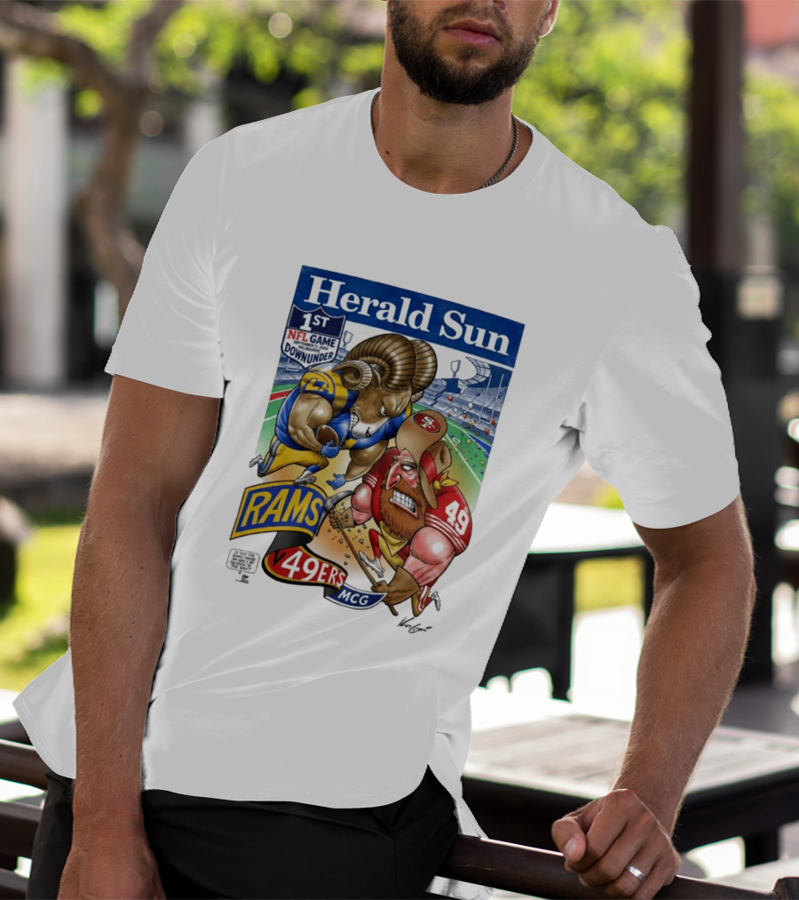 Herald Sun 1st NFL Game Down Under September 11 2026 Rams Vs 49ers MCG Melbourne T-Shirt