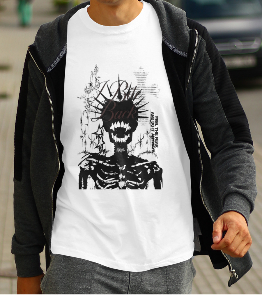 Swixxz Bite Back Jumbo Skeleton Cross T-Shirt