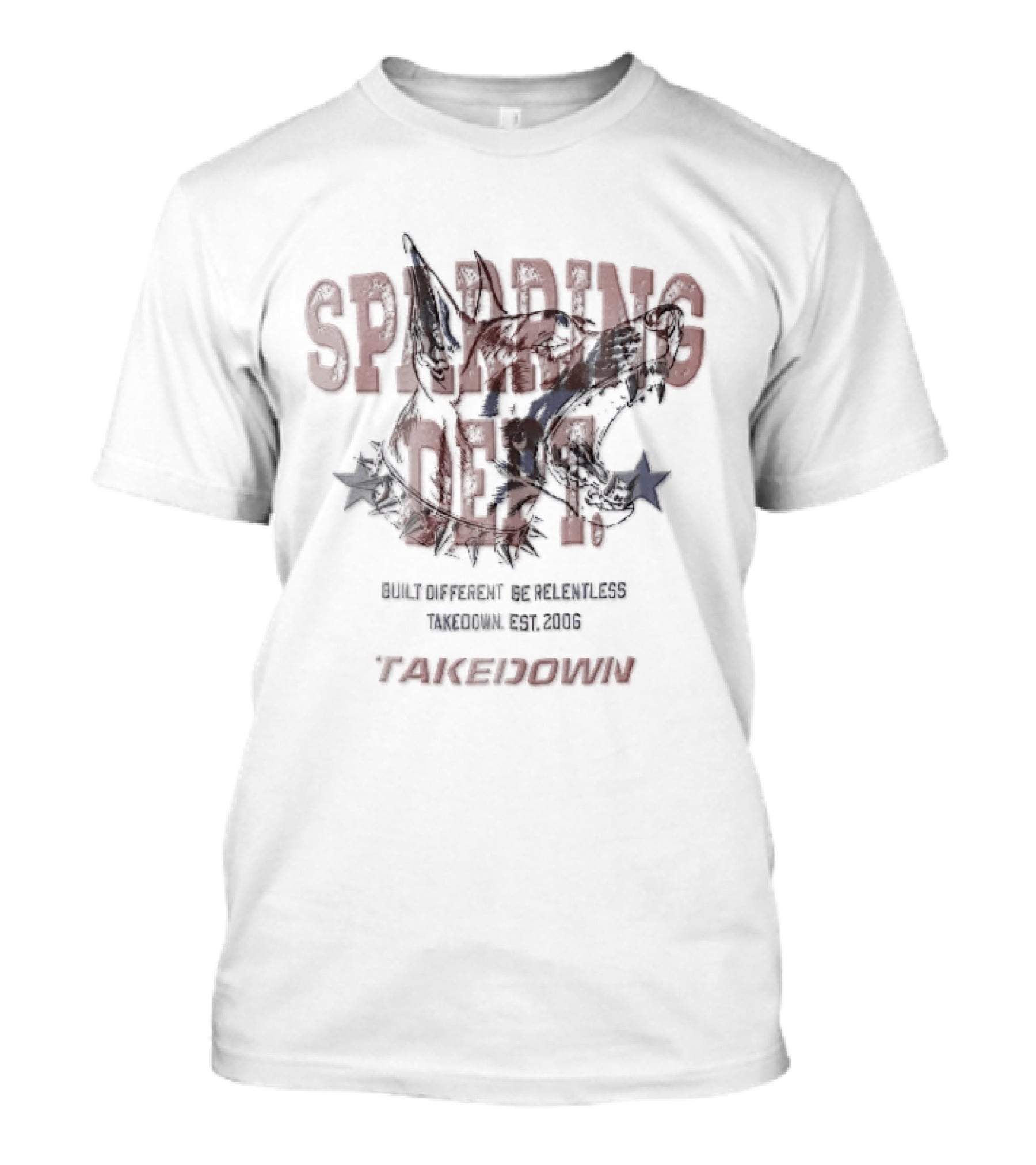 Takedown Sparring Dept Snarling Dog Be Relentless Est 2006 Built Different T-Shirt