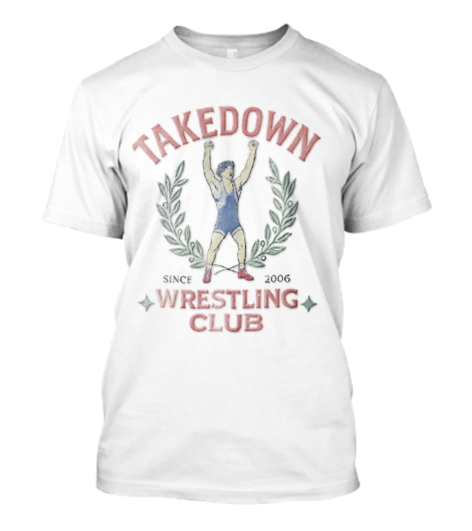 Takedown Wrestling Club Vintage Athlete Laurel Since 2006 T-Shirt