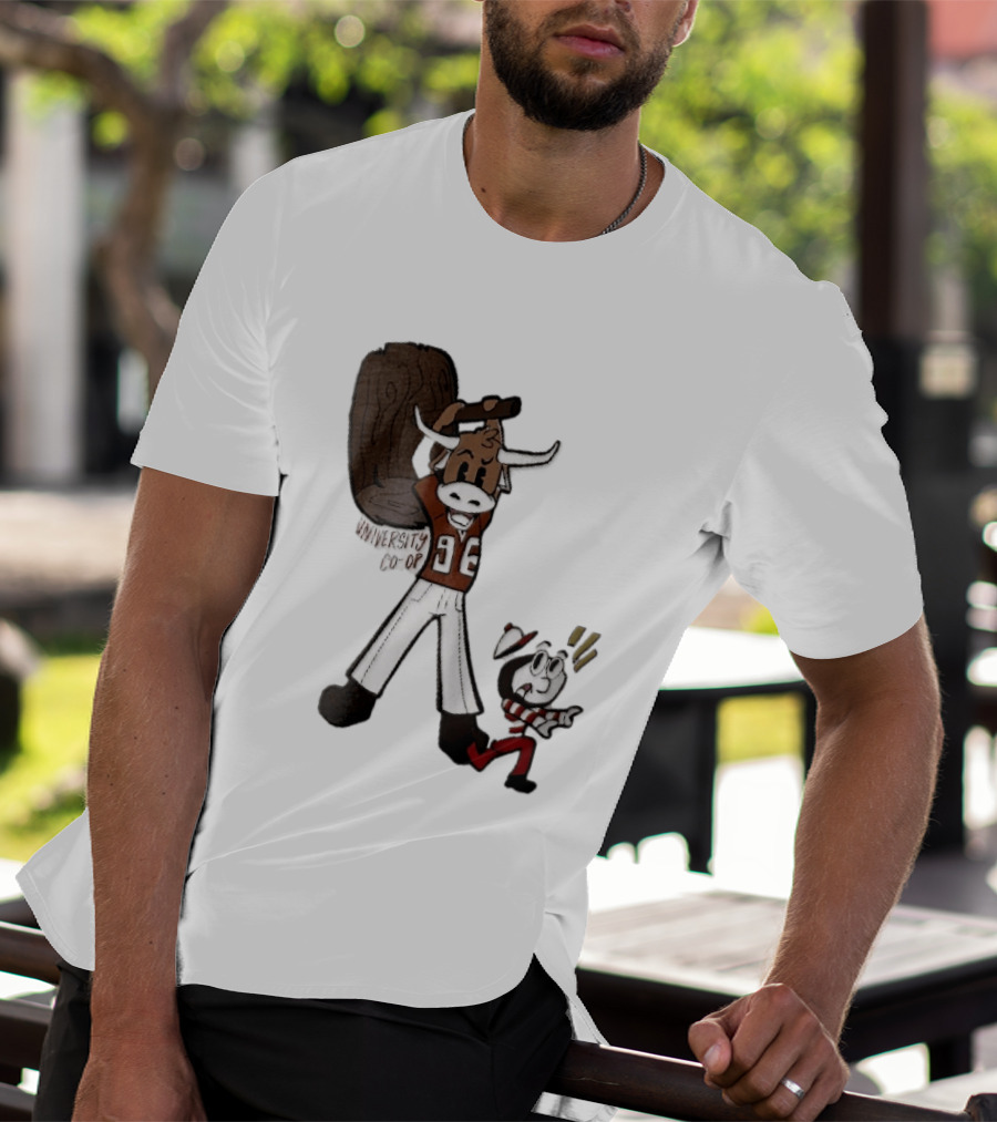Texas Longhorns University Co Op Cartoon Longhorn 96 Football T-Shirt
