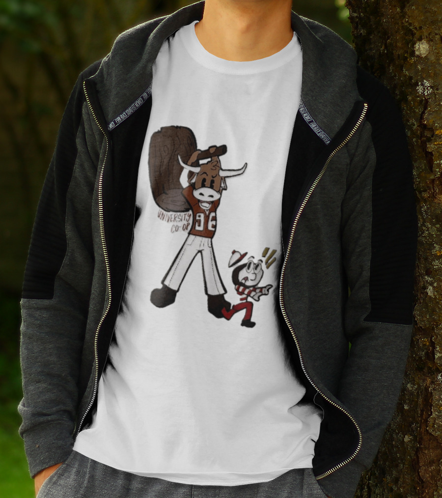 Texas Longhorns University Co Op Cartoon Longhorn 96 Football T-Shirt