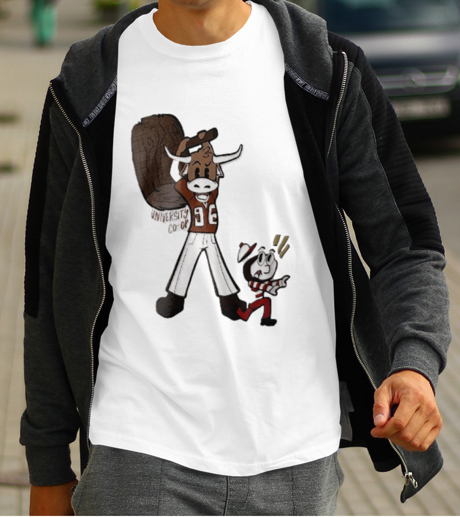 Texas Longhorns University Co Op Cartoon Longhorn 96 Football T-Shirt