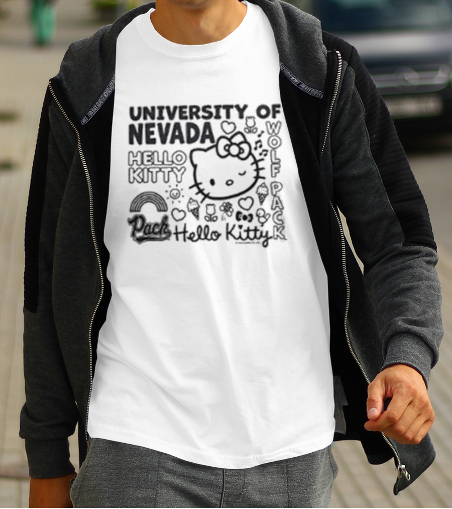 University Of Nevada Hello Kitty Wolf Pack Collegiate Collaboration T-Shirt