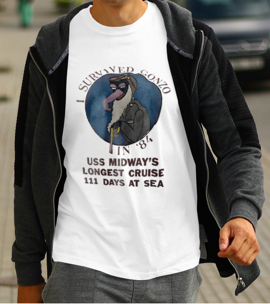 USS Midway I Survived Gonzo 1984 Longest Cruise 111 Days At Sea T-Shirt