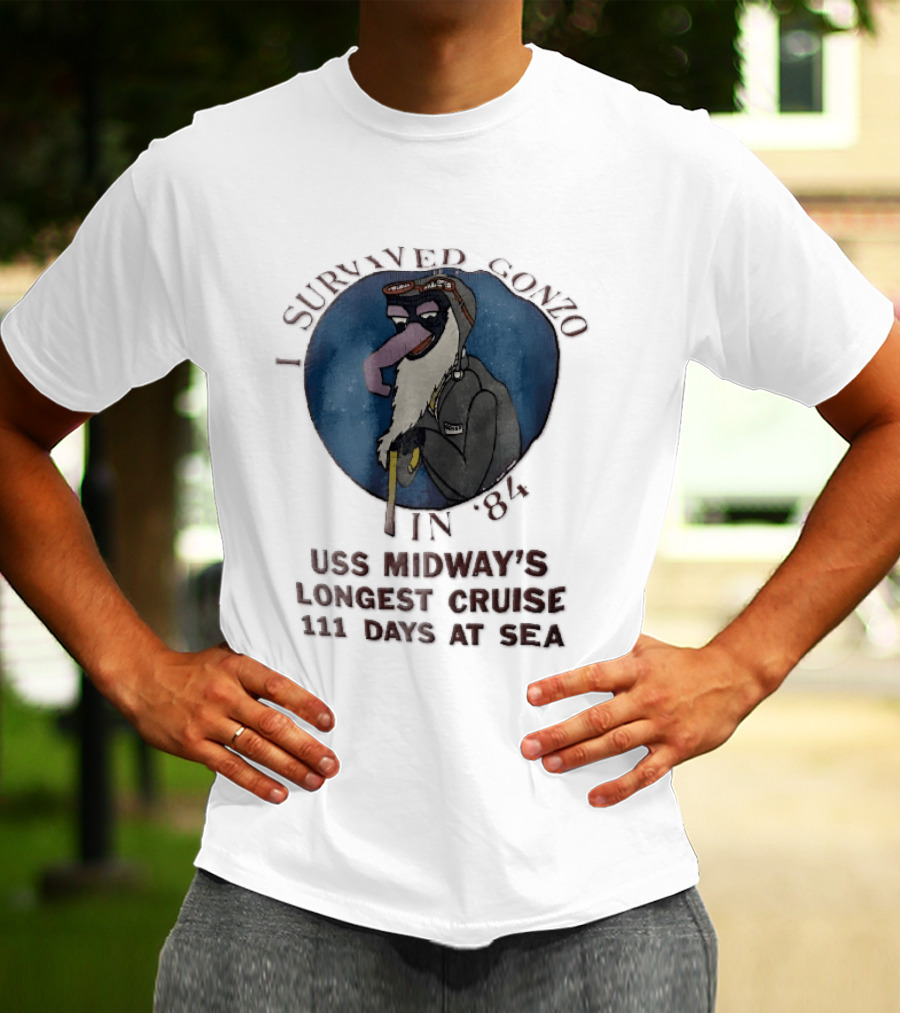 USS Midway I Survived Gonzo 1984 Longest Cruise 111 Days At Sea T-Shirt
