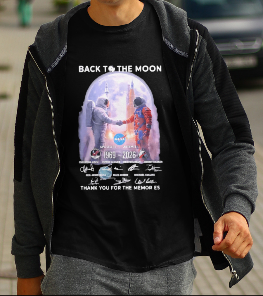 Back To The Moon Apollo 11 Artemis II 1969 2026 NASA Thank You For The Memories T-Shirt
