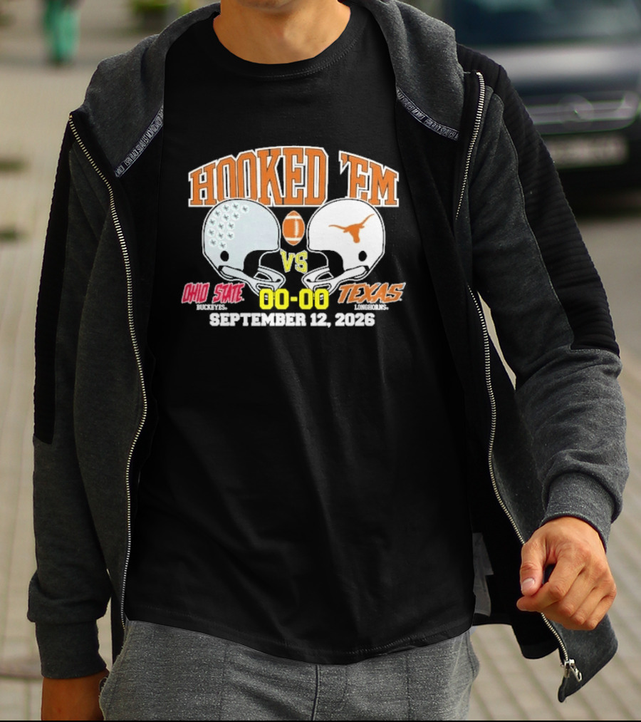 Hooked Em Ohio State Vs Texas September 12 2026 T-Shirt
