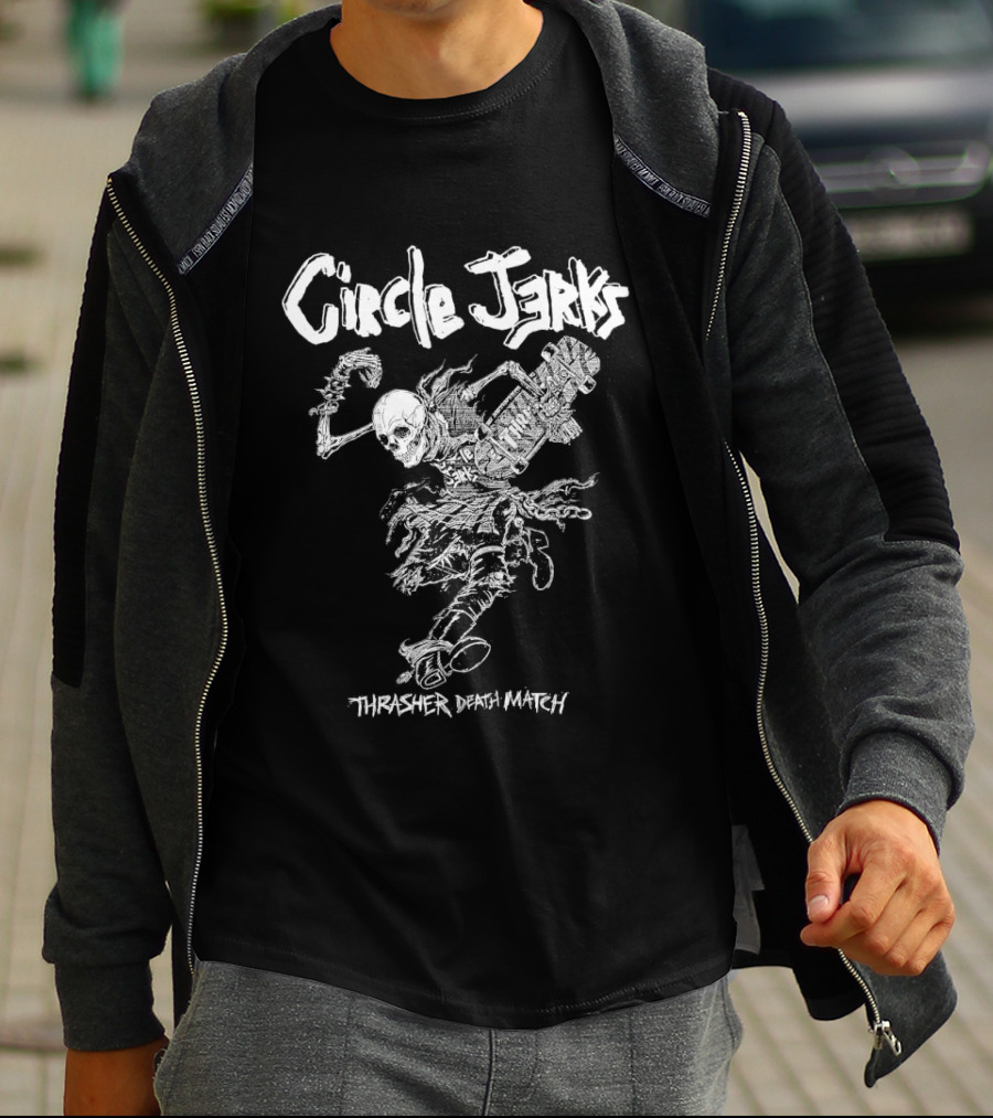 Circle Jerks Skanking Man Thrasher Death Match Black T-Shirt
