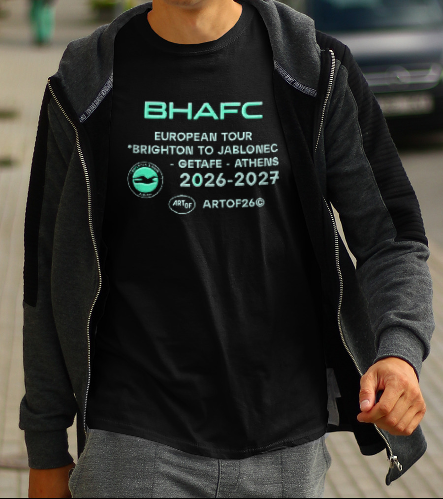 Brighton And Hove Albion BHAFC European Tour Jablonec Getafe Athens 2026 2027 AMEX Seagulls T-Shirt