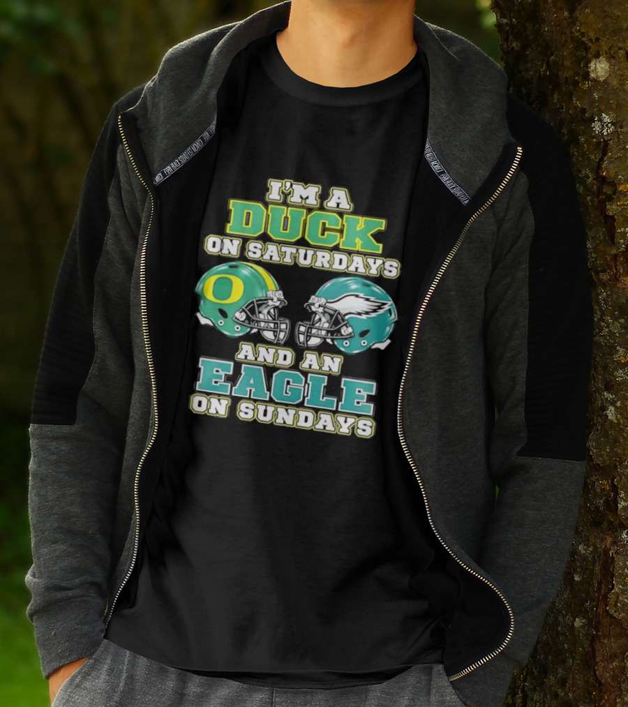 Oregon Ducks Saturdays Philadelphia Eagles Sundays Fan Dual Allegiance T-Shirt
