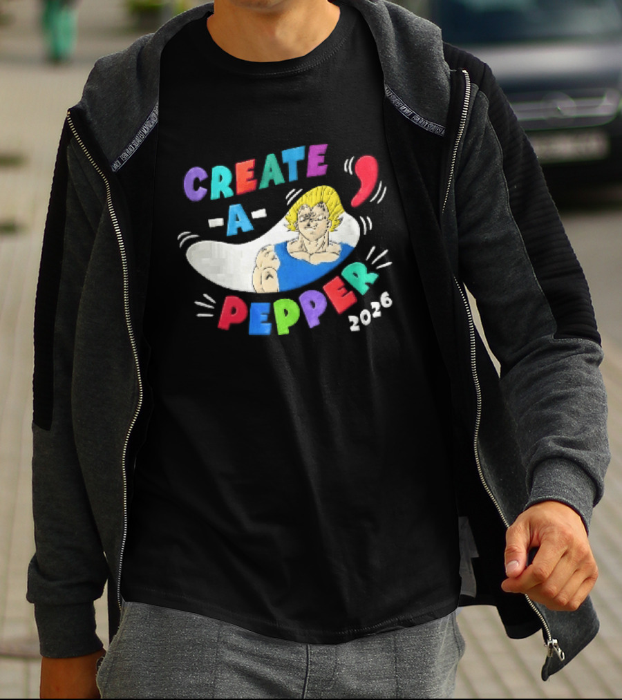 Create A Pepper 2026 Cartoon Anime Majin Vegeta T-Shirt