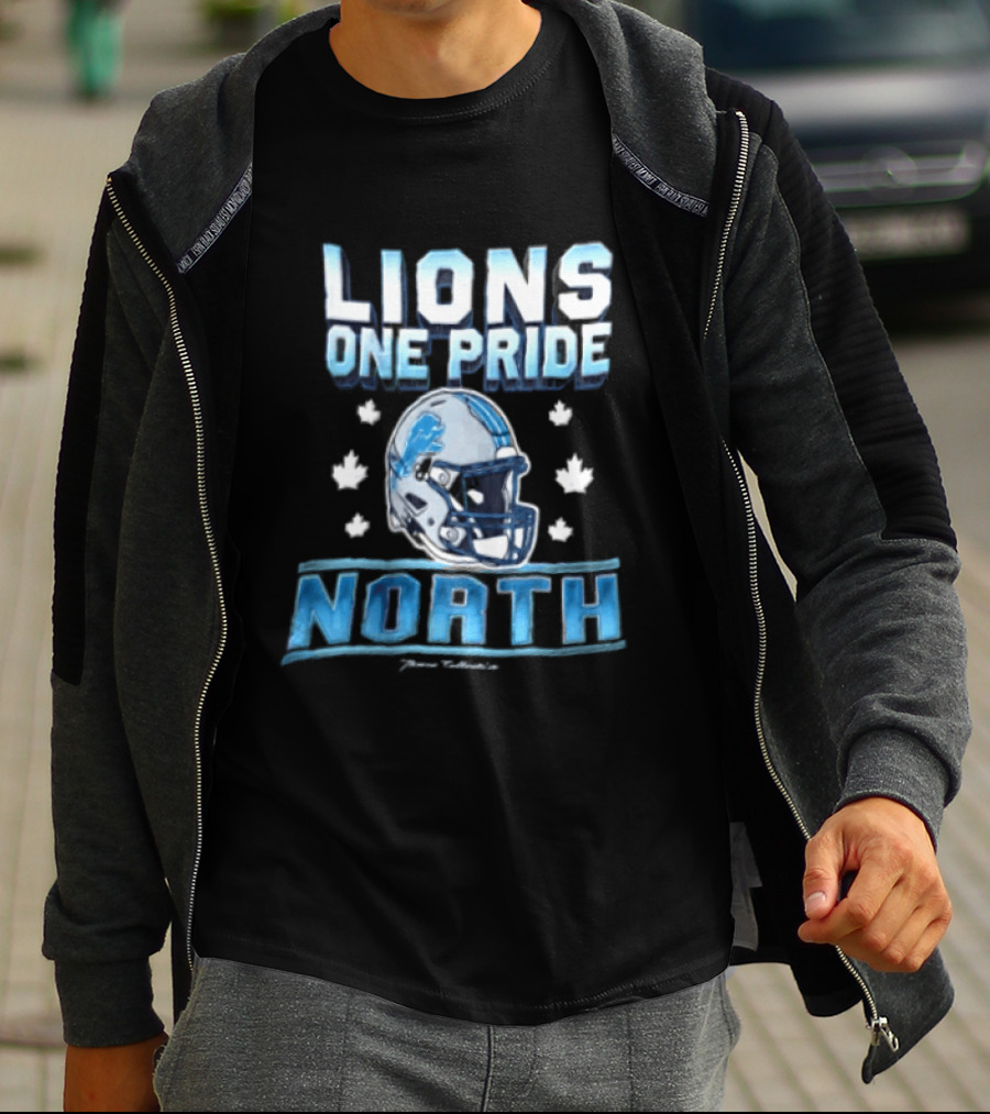 Lions One Pride North Detroit Lions Football Helmet Fan Gear T-Shirt