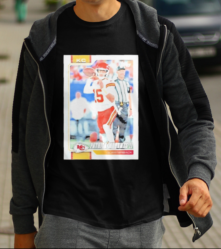 Kansas City Chiefs Patrick Mahomes II 2026 Topps Football Quarterback Trading Card T-Shirt