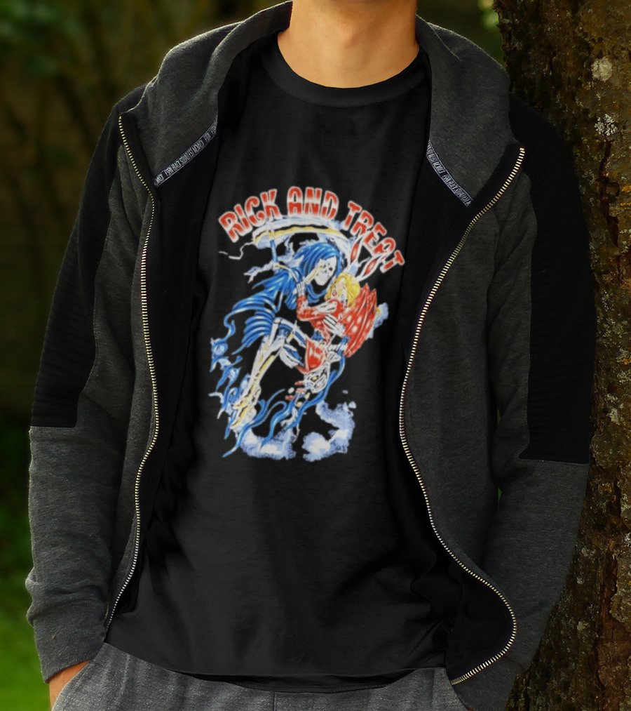 Original Trick And Treat Grim Reaper Bunny Girl Embrace T-Shirt
