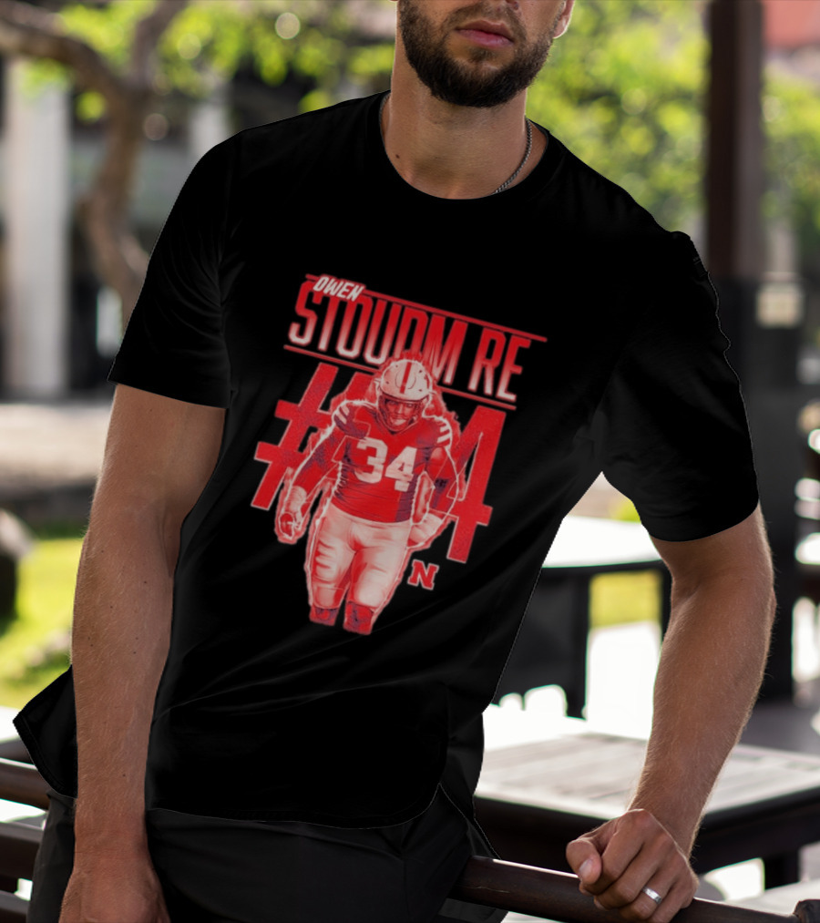 Owen Stoudmire 34 Nebraska Cornhuskers Football Player T-Shirt